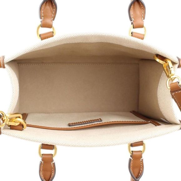 Tory Burch Blake Canvas Small Tote, Canvas / Classic Cuoio, Style 145356 - Picture 10 of 10